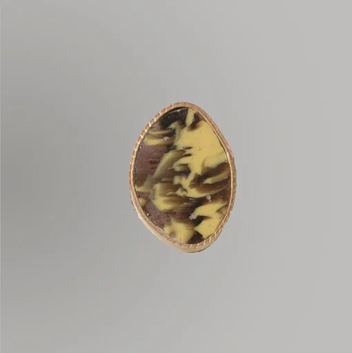 Glass mosaic ribbed bowl fragment