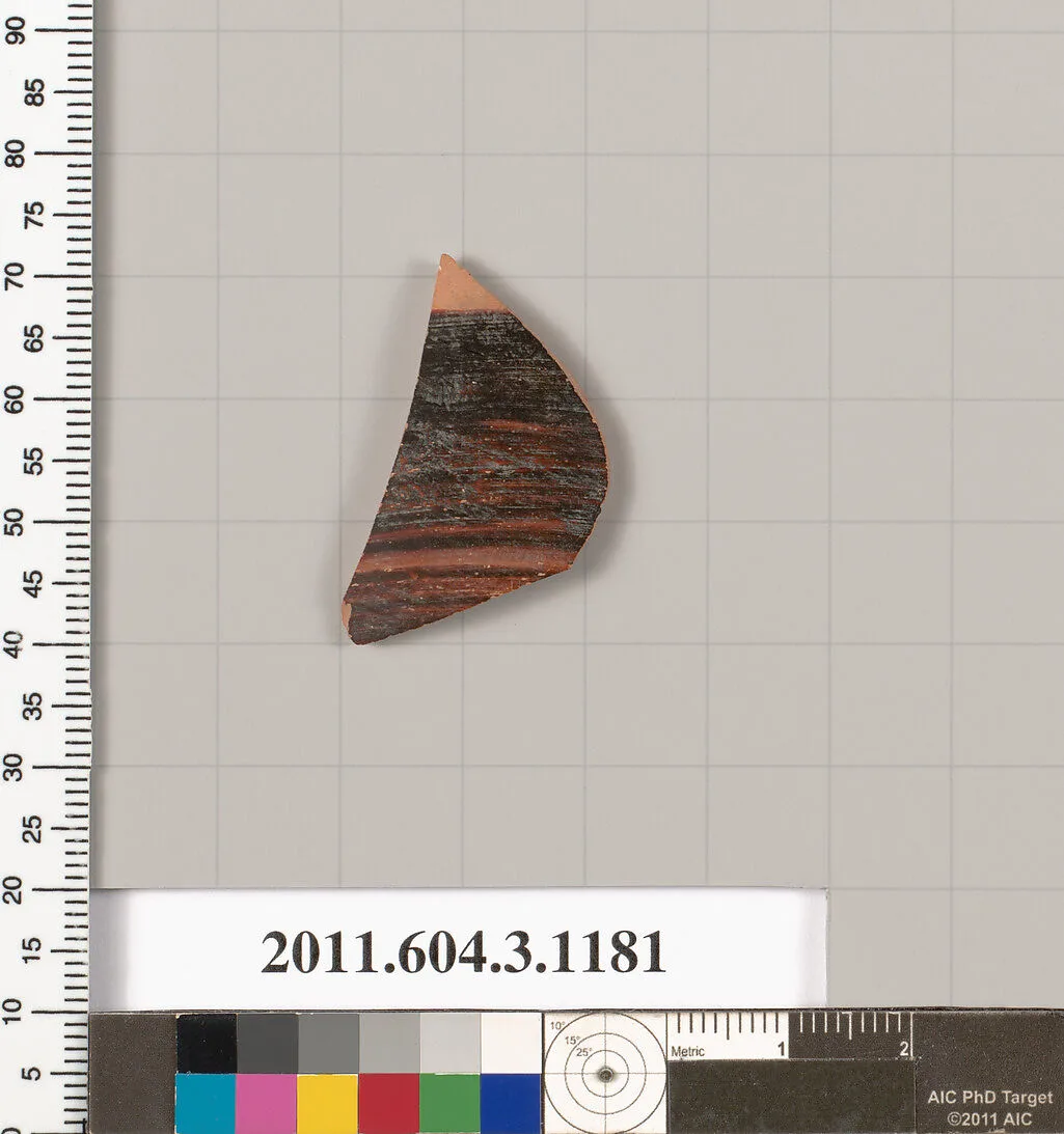 Terracotta fragment of a mastoid (drinking cup with narrow base) or a kyathos (cup-shaped ladle) — Unknown