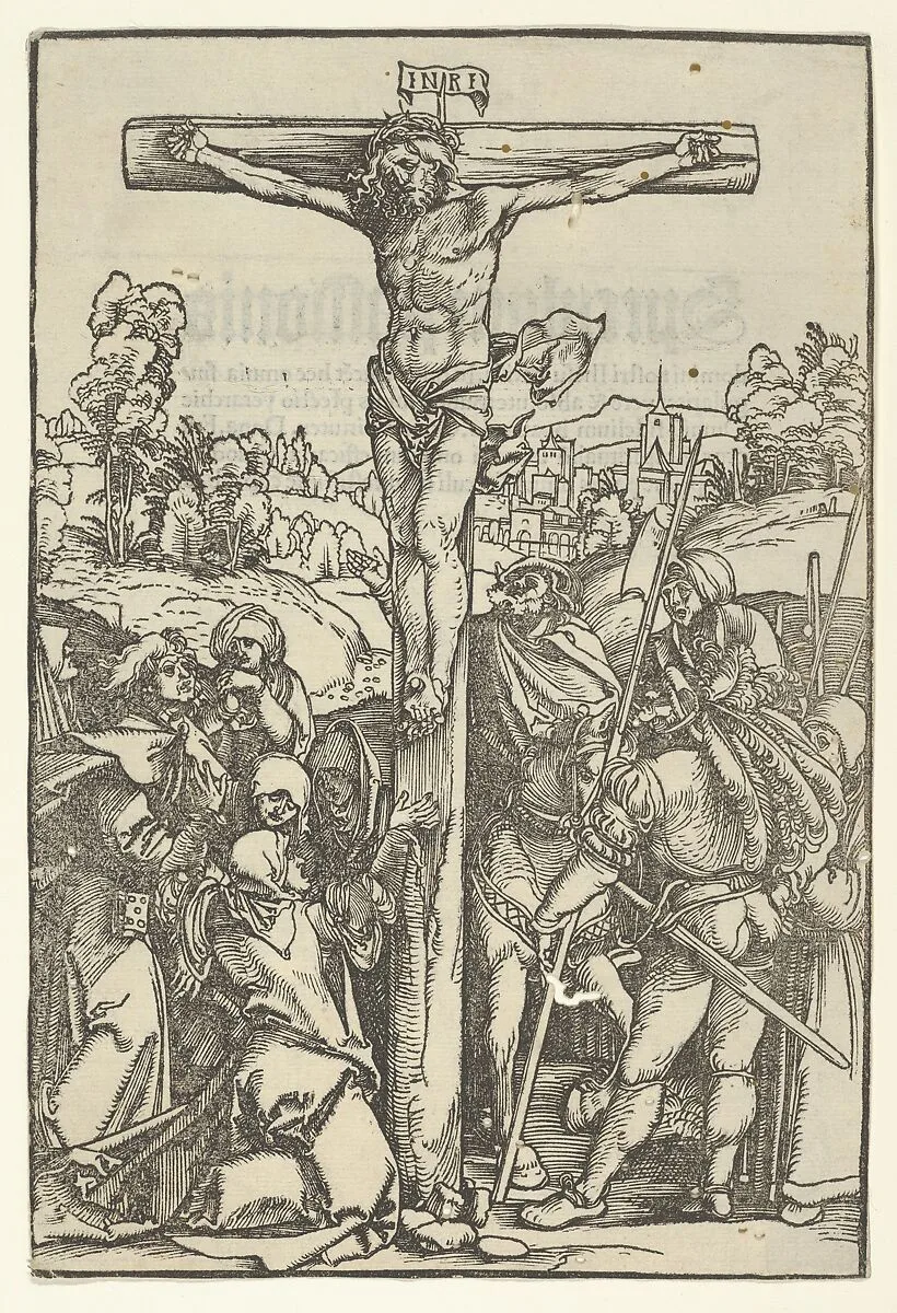 The Crucifixion, from "Speculum passionis domini nostri Ihesu Christi" — Ulrich Pinder|Friedrich Peypus|Hans Schäufelein