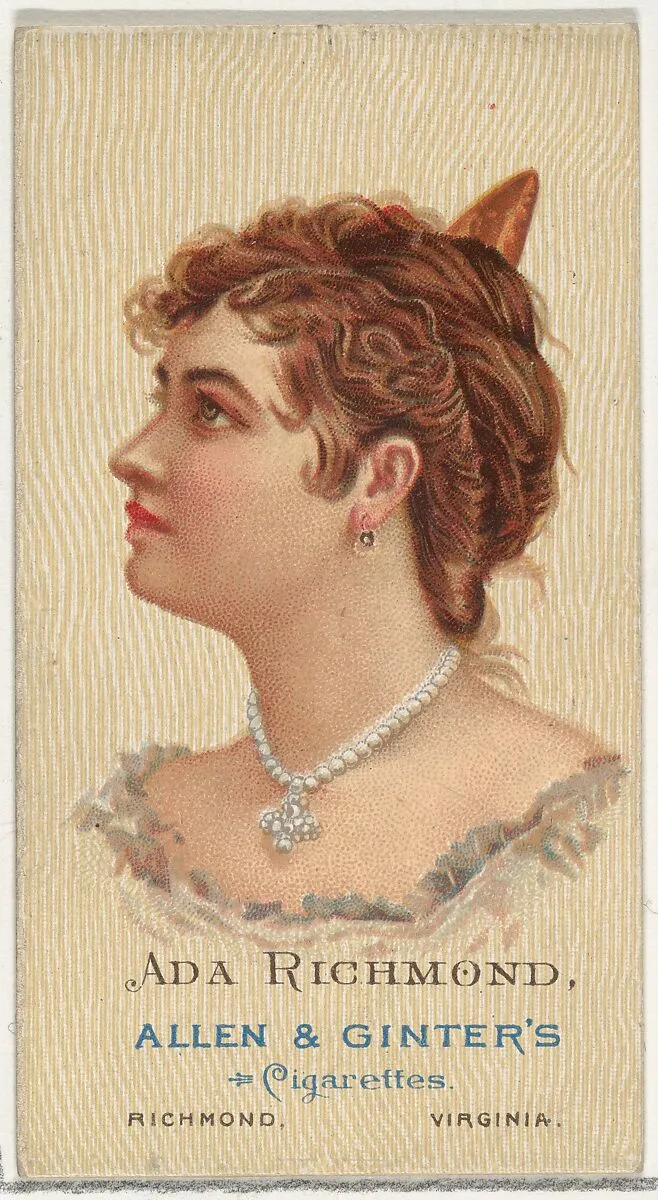 Ada Richmond, from World's Beauties, Series 2 (N27) for Allen & Ginter Cigarettes — Lindner, Eddy & Claus|Allen & Ginter
