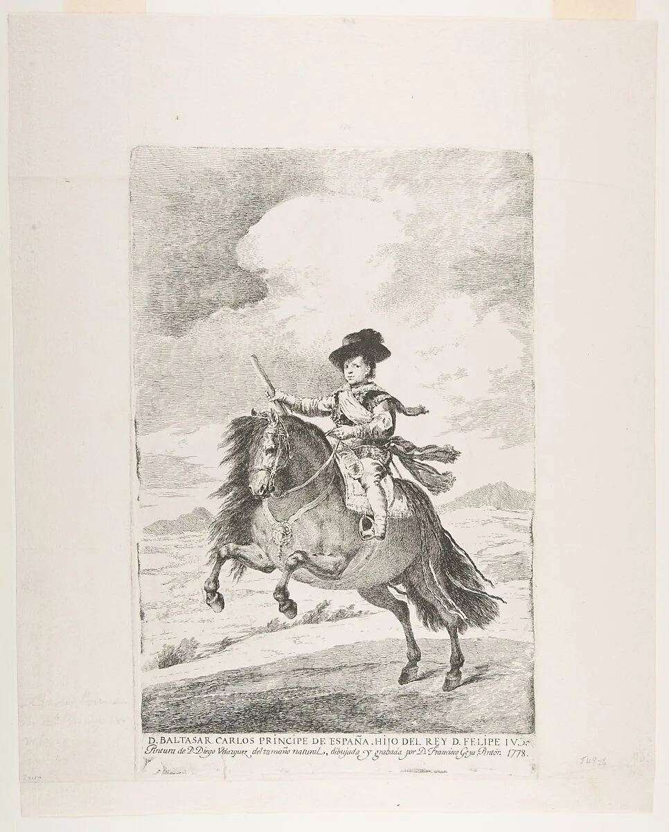 Baltasar Carlos on horseback, after Velázquez — Goya (Francisco de Goya y Lucientes)|Baltazar Carlos|Velázquez (Diego Rodríguez de Silva y Velázquez)