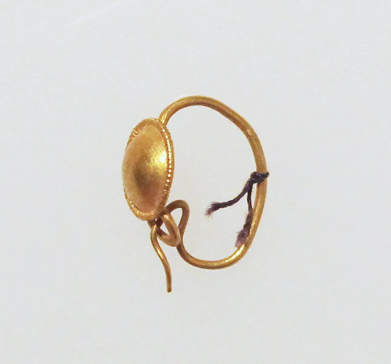 Earring with plain loop and disc — Unknown