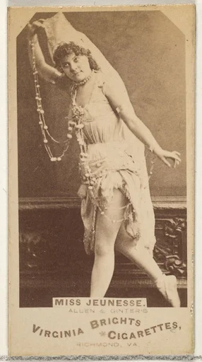 Miss Jeunesse, from the Actors and Actresses series (N45, Type 1) for Virginia Brights Cigarettes