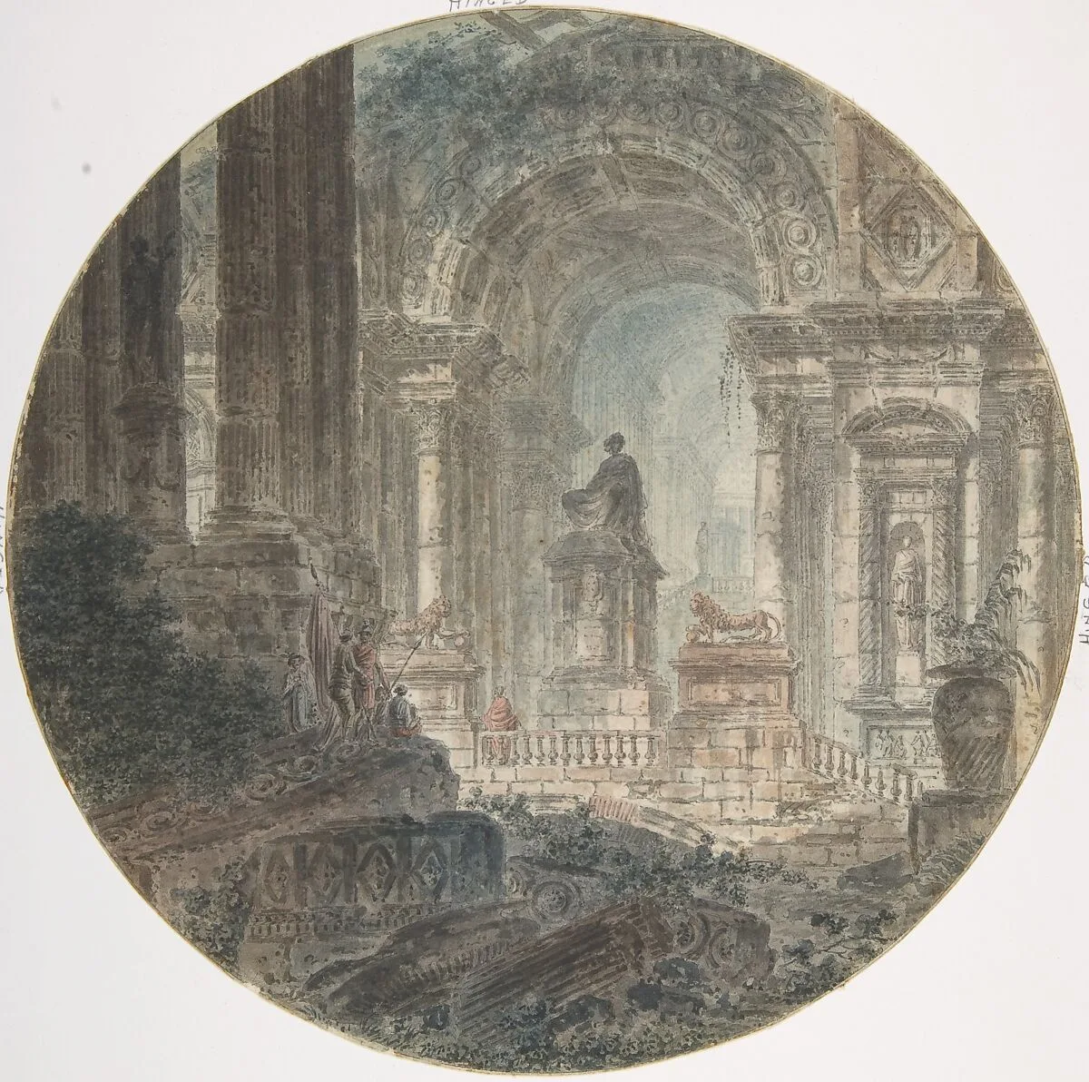 Architectural fantasy — Jean Henri Alexandre Pernet