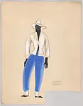 Drawing for a theatrical costume for Ethel Waters in 'At Home Abroad' — Vincente Minnelli