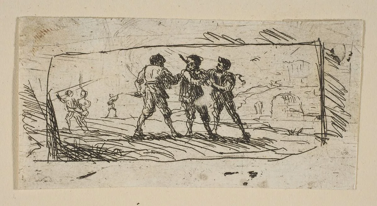 Study with Brigands (Lower Section) — Claude Lorrain (Claude Gellée)