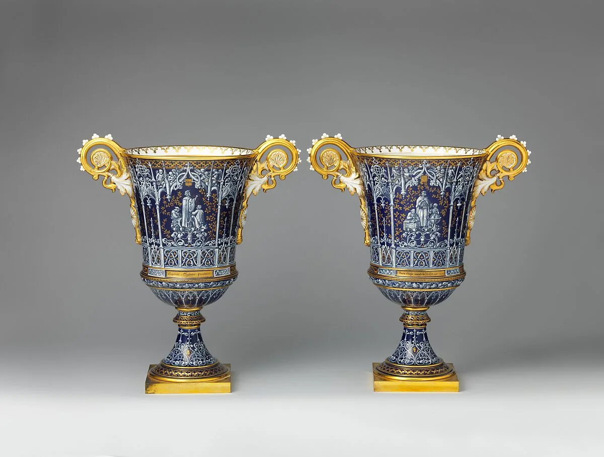 Vase (vase gothique Fragonard) (one of a pair) — Alexandre Evariste Fragonard|Jacob Meyer-Heine|Sèvres Manufactory