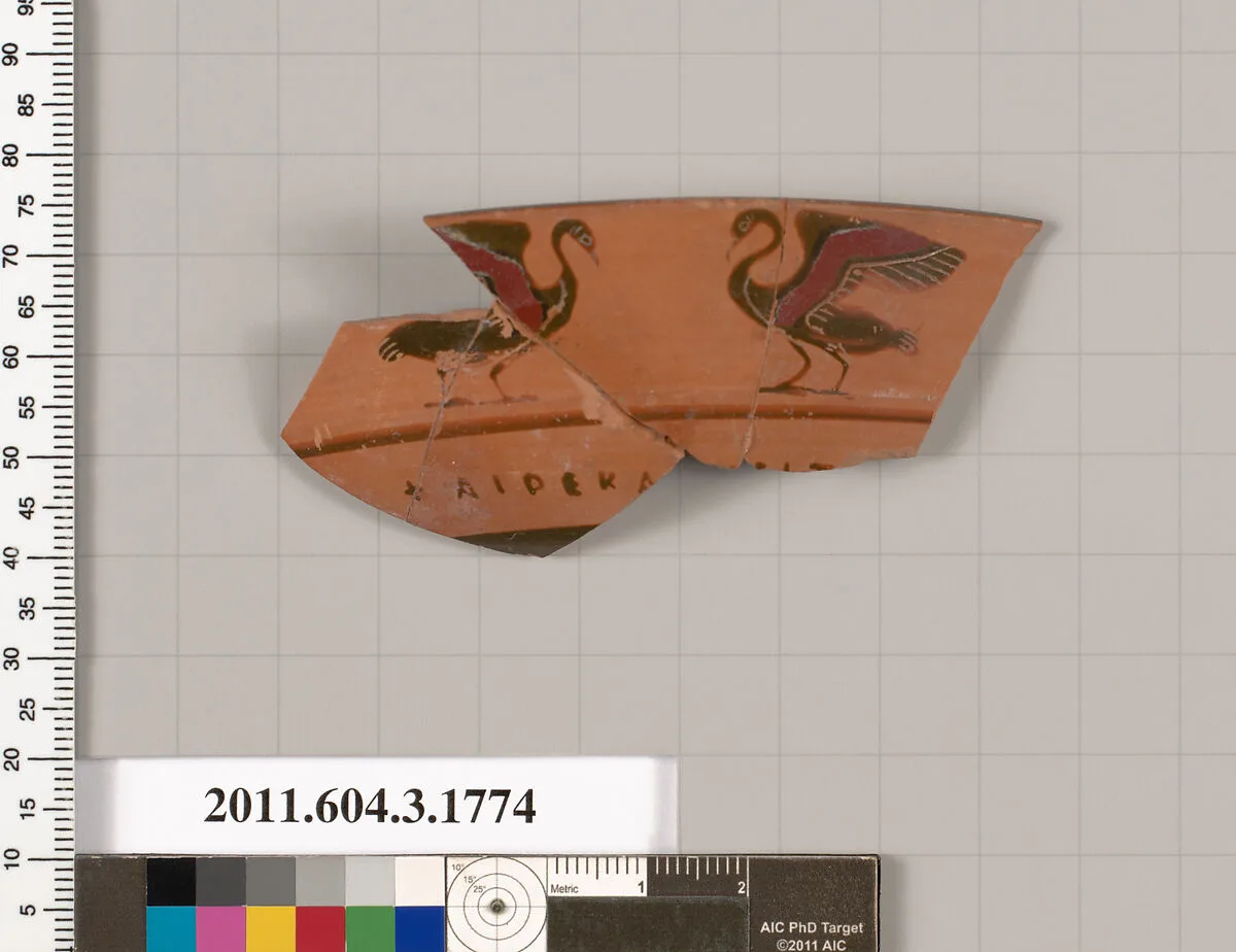 Terracotta rim fragment of a kylix: Lip cup (drinking cup) — Unknown