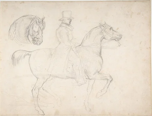 Man on Horseback, and Study of Horse's Head