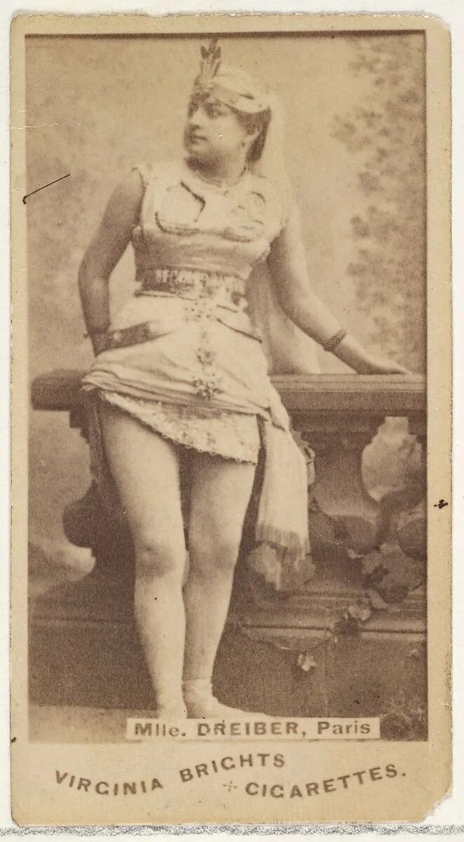 Mlle. Dreiber, Paris, from the Actors and Actresses series (N45, Type 1) for Virginia Brights Cigarettes — Allen & Ginter