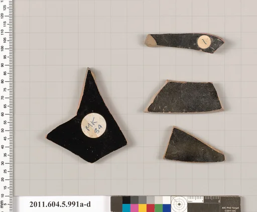 Terracotta fragments of kylikes (drinking cups)