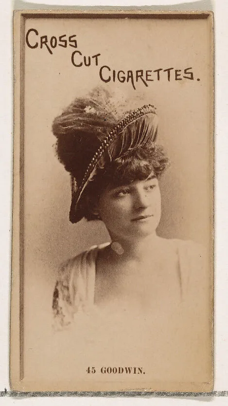 Card Number 45, Myra Goodwin, from the Actors and Actresses series (N145-2) issued by Duke Sons & Co. to promote Cross Cut Cigarettes — W. Duke, Sons & Co.