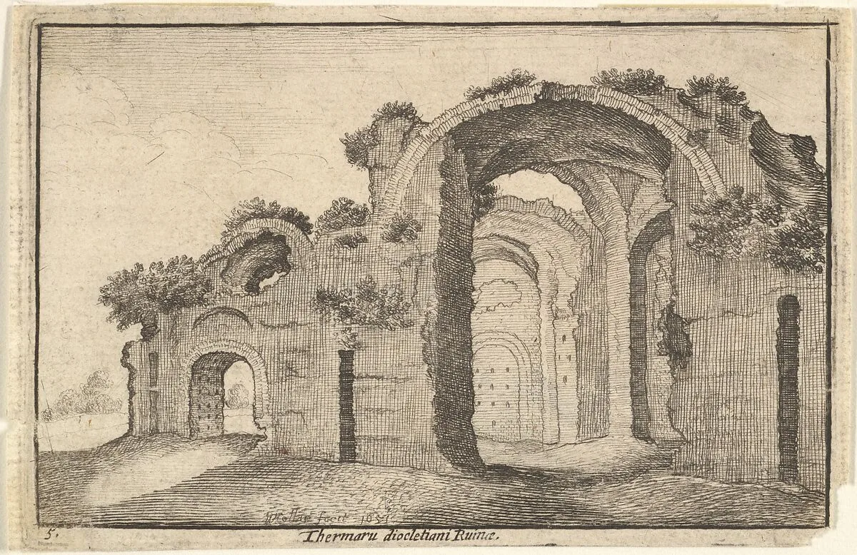 Baths of Diocletian, Rome — Sebastiaen Vrancx|Wenceslaus Hollar