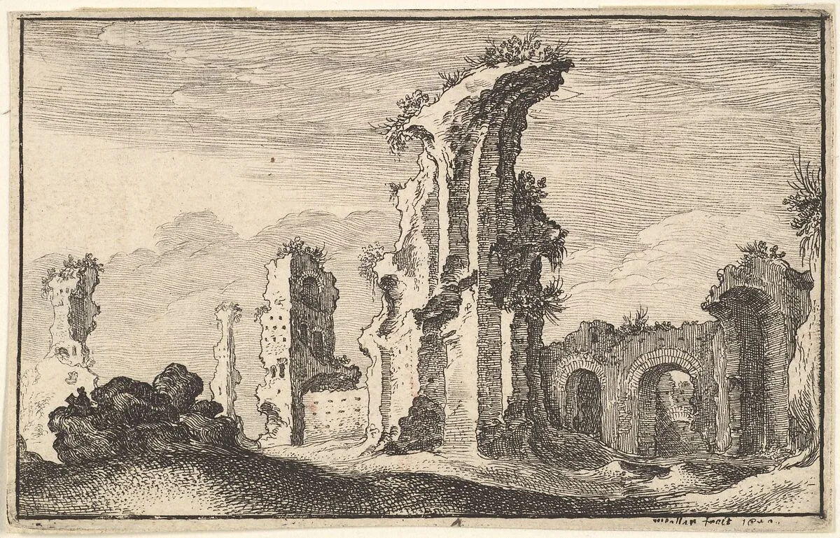 Ruins of St Croix de Jerusalem — Sebastiaen Vrancx|Wenceslaus Hollar