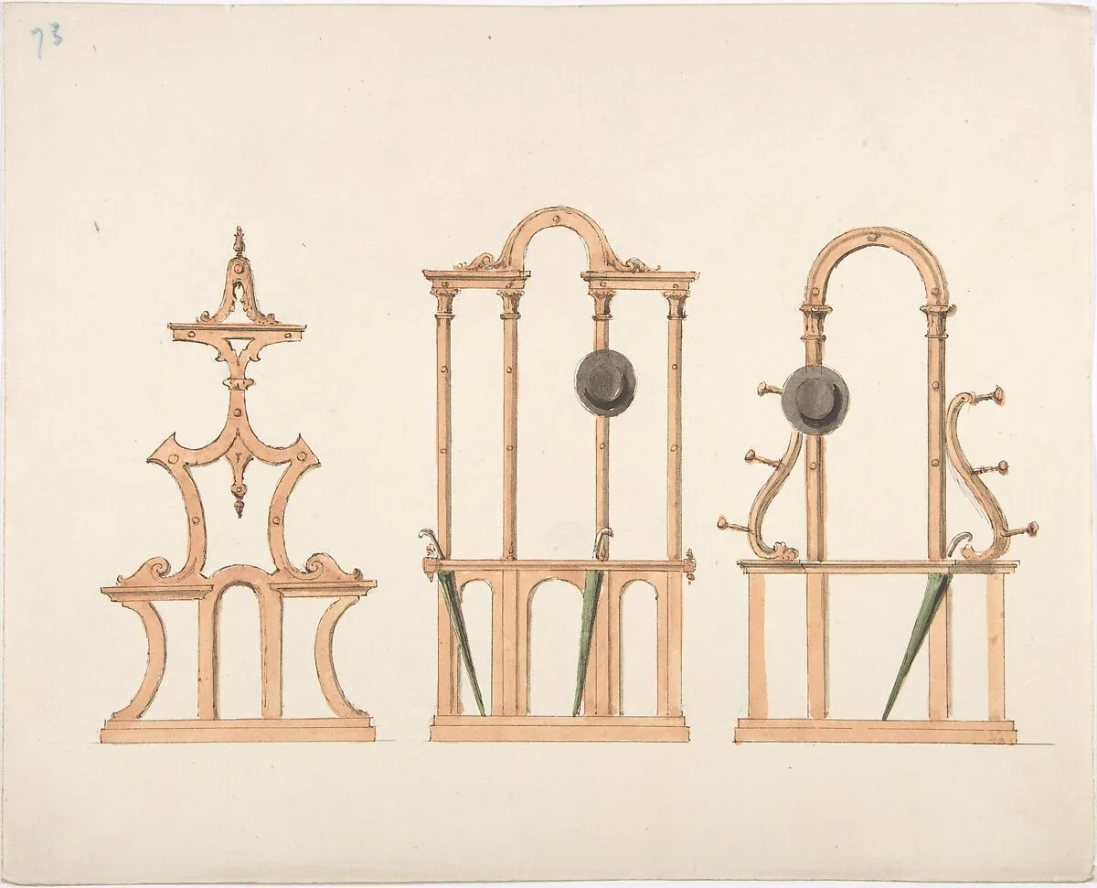 Design for Three Hat and Umbrella Stands — Anonymous, British, 19th century|Gillows
