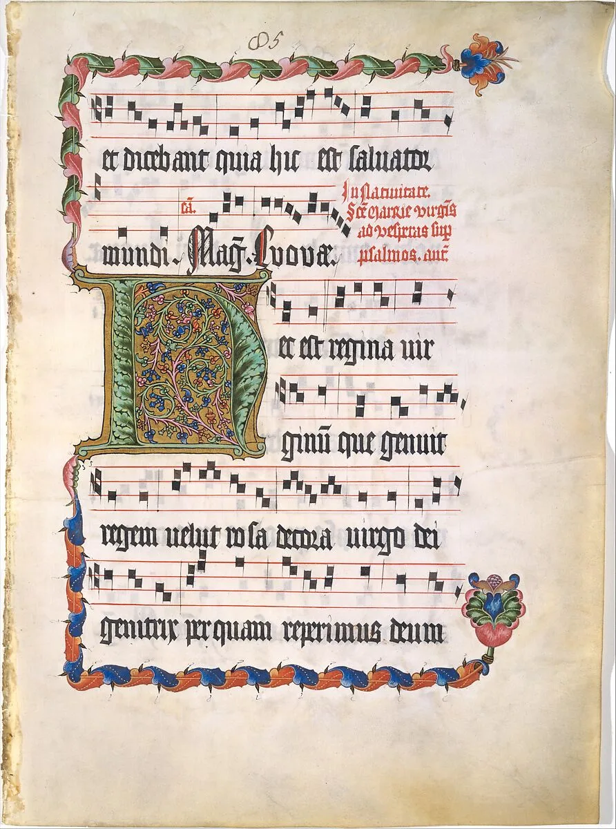 Manuscript Leaf with Initial H, from an Antiphonary — Unknown