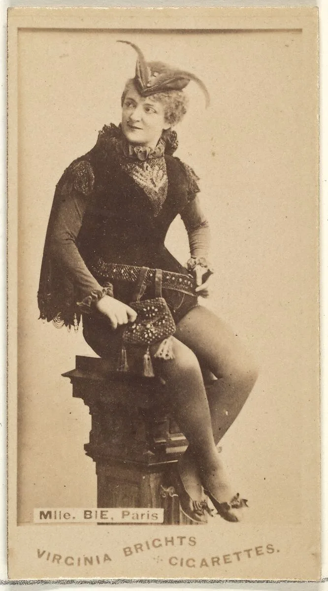Mlle. Bie, Paris, from the Actors and Actresses series (N45, Type 1) for Virginia Brights Cigarettes — Allen & Ginter