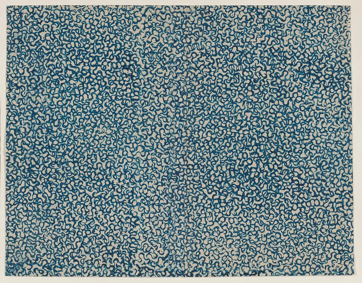 Sheet with overall squiggly line pattern — Anonymous