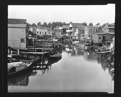[Houses with Docks on Waterway, Possibly Canarsie, Brooklyn, New York]