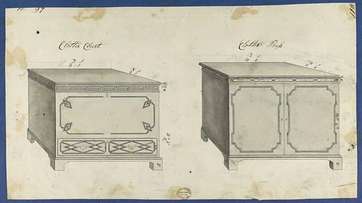 Clothes Chest and Clothes Press, from Chippendale Drawings, Vol. II