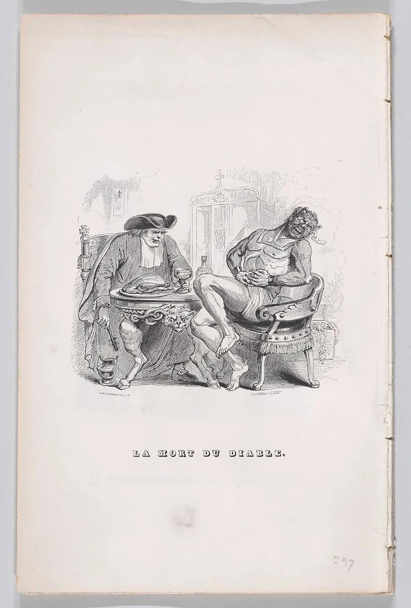 "The Death of the Devil" from The Complete Works of Béranger — Pierre Jean de Béranger|Fournier & Perrotin|J. J. Grandville|John Thompson