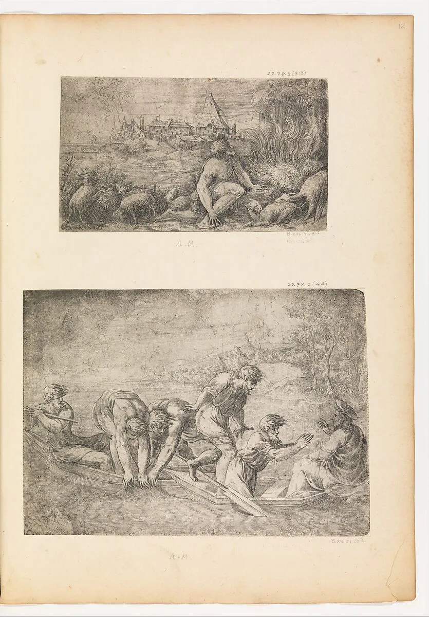 The Miraculous Draught of Fishes — Andrea Schiavone (Andrea Meldola)|Raphael (Raffaello Sanzio or Santi)