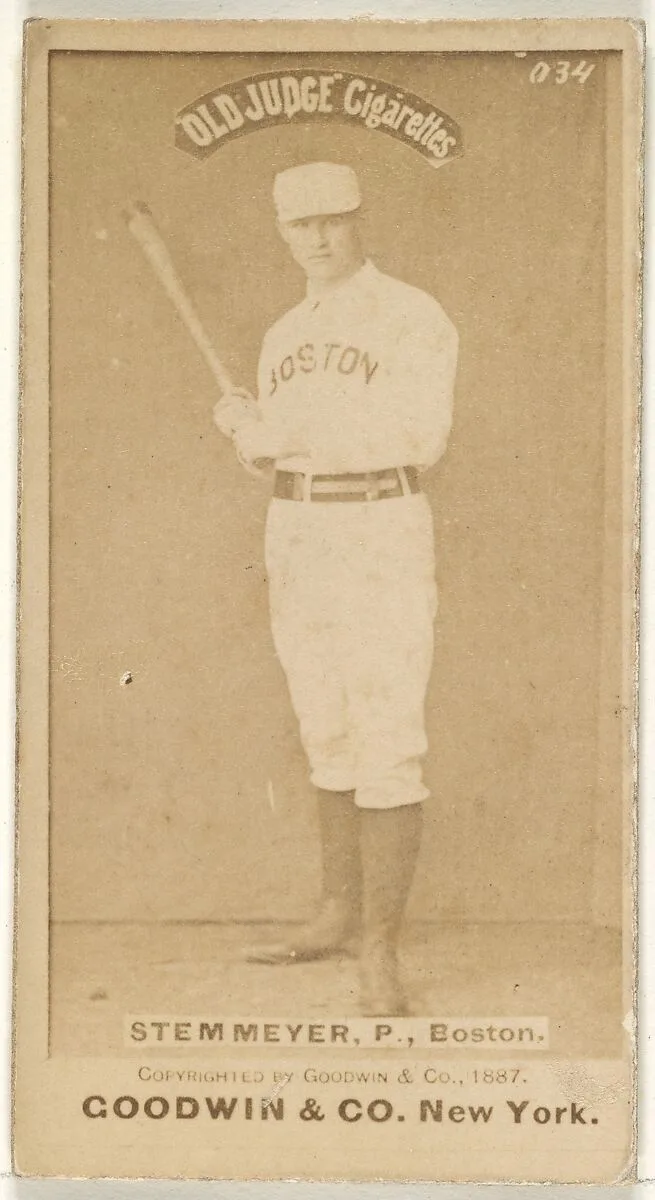 Stemmyer, Pitcher, Boston, from the Old Judge series (N172) for Old Judge Cigarettes — Goodwin & Company