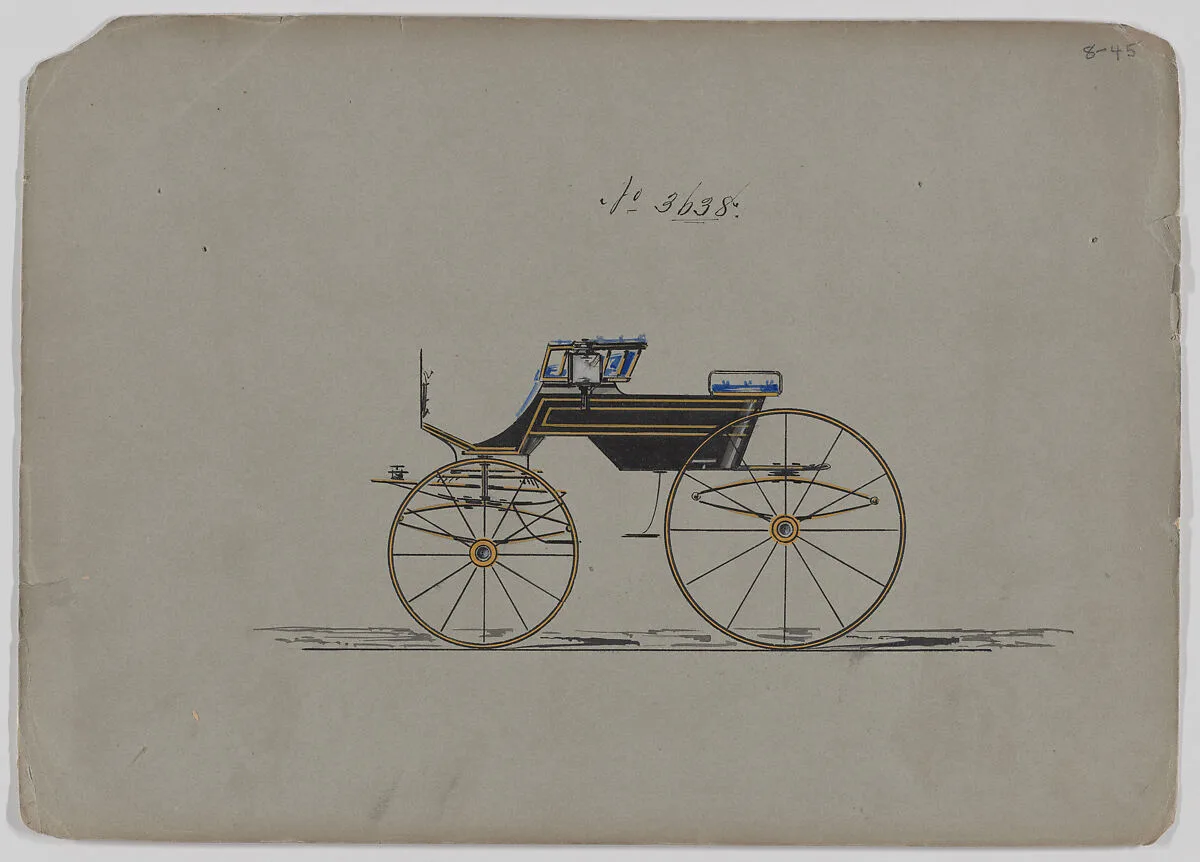 Design for 4 seat Phaeton, no top, no. 3638 — Brewster & Co.