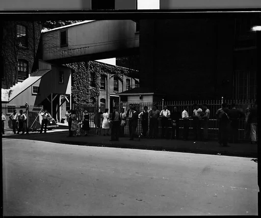 [56 Views of Bridgeport, Connecticut, Including: Main Street, Factory Workers, Shoppers, Sikorsky Parking Lot, and 4th of July Parade, Commissioned by Fortune Magazine for "In Bridgeport's War Factories", Published September 1941]