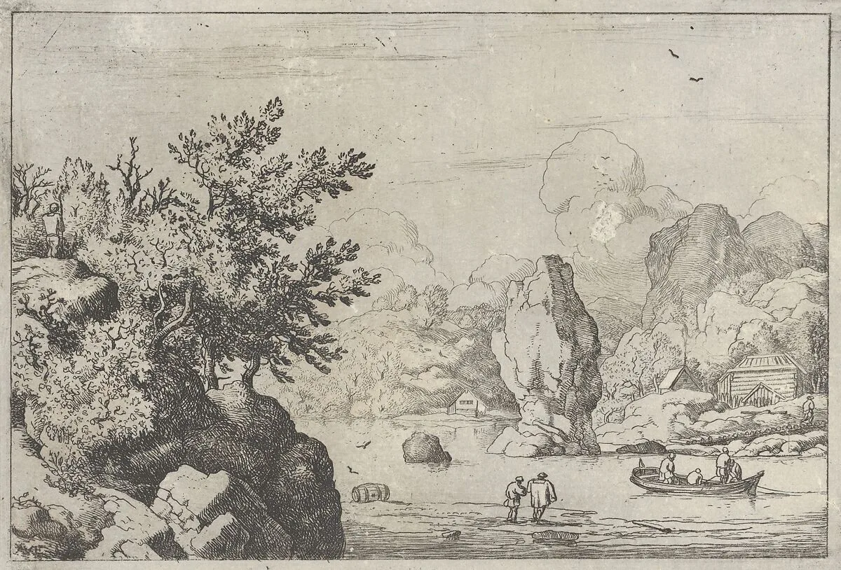 The Rock in the Middle of the River — Allart van Everdingen