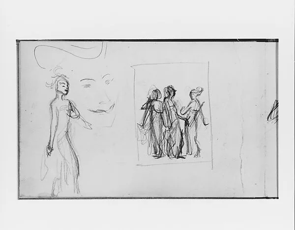 Standing Javanese Dancer, Face, Composition Study (from Sketchbook of Javanese Dancers) — John Singer Sargent
