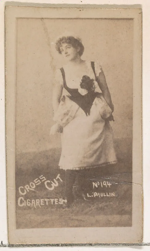 Card Number 194, Louise Paullin, from the Actors and Actresses series (N145-1) issued by Duke Sons & Co. to promote Cross Cut Cigarettes — W. Duke, Sons & Co.