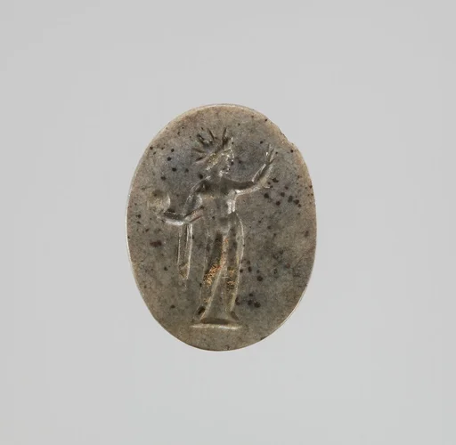 Hematite intaglio: Standing deity