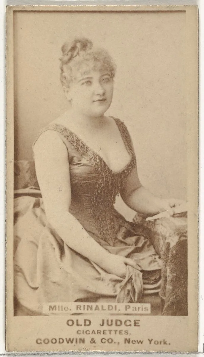 Mlle. Rinaldi, Paris, from the Actors and Actresses series (N171) for Old Judge Cigarettes — Goodwin & Company