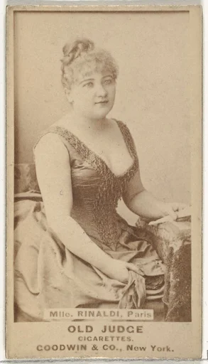 Mlle. Rinaldi, Paris, from the Actors and Actresses series (N171) for Old Judge Cigarettes