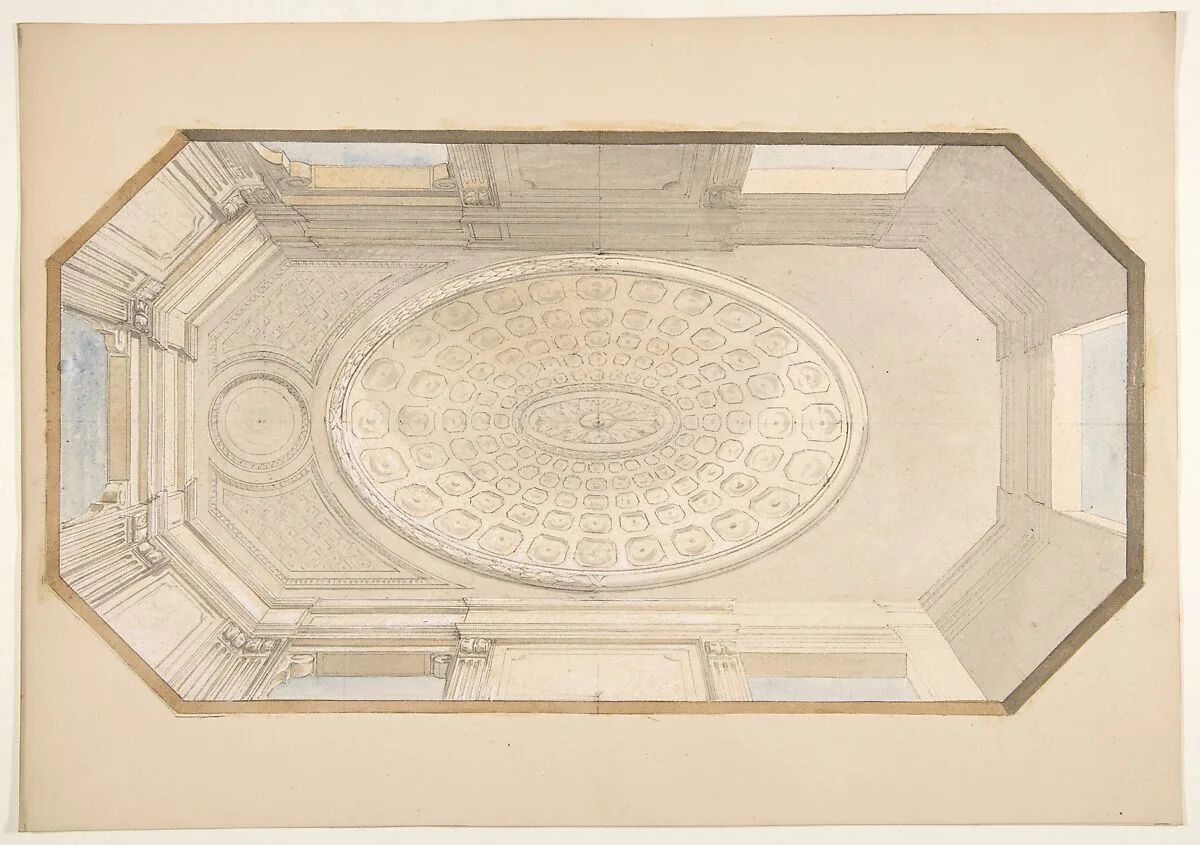 Design for a coiffered ceiling — Jules-Edmond-Charles Lachaise|Eugène-Pierre Gourdet