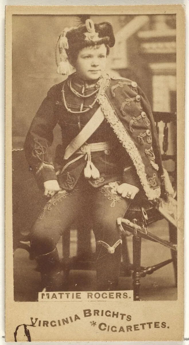 Mattie Rogers, from the Actors and Actresses series (N45, Type 1) for Virginia Brights Cigarettes — Allen & Ginter