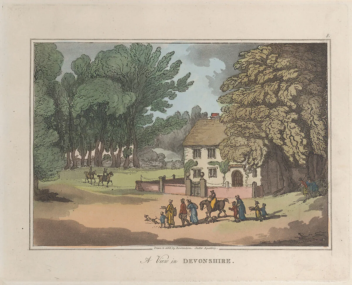 A View in Devonshire — Joseph Constantine Stadler|Thomas Rowlandson