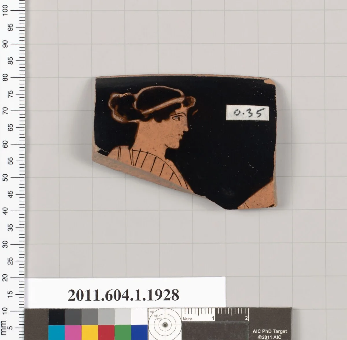 Terracotta rim fragment of a kylix (drinking cup) — Ancona Painter
