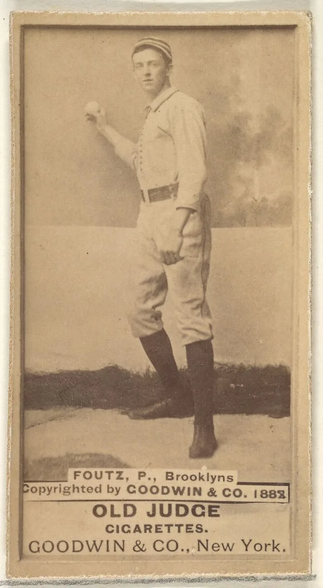 Foutz, Pitcher, Brooklyn Bridegrooms, from the Old Judge series (N172) for Old Judge Cigarettes — Goodwin & Company