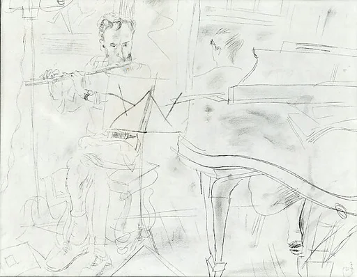 George Biddle Playing the Flute