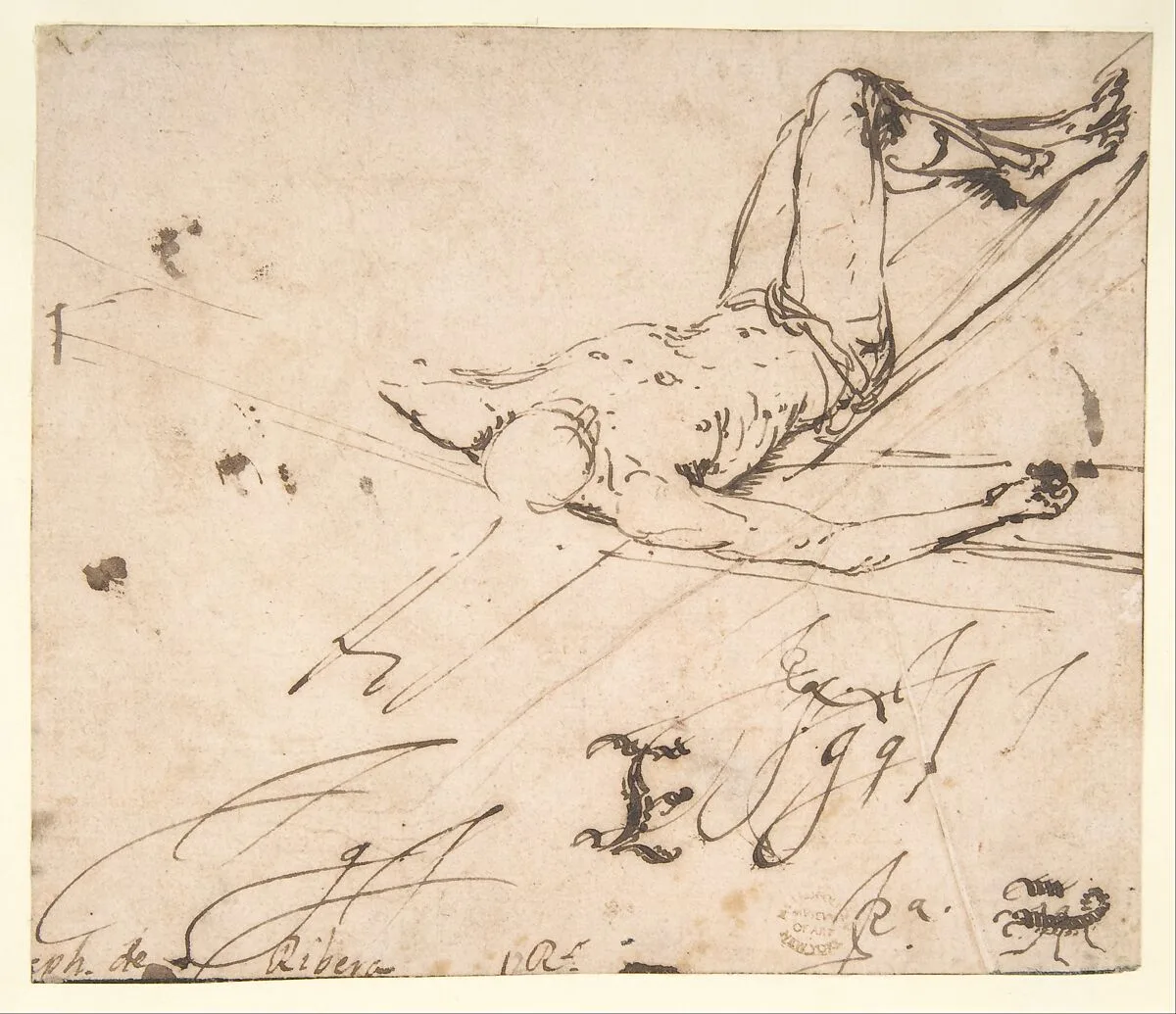 Study for a Crucifixion of St. Peter — Jusepe de Ribera (called Lo Spagnoletto)