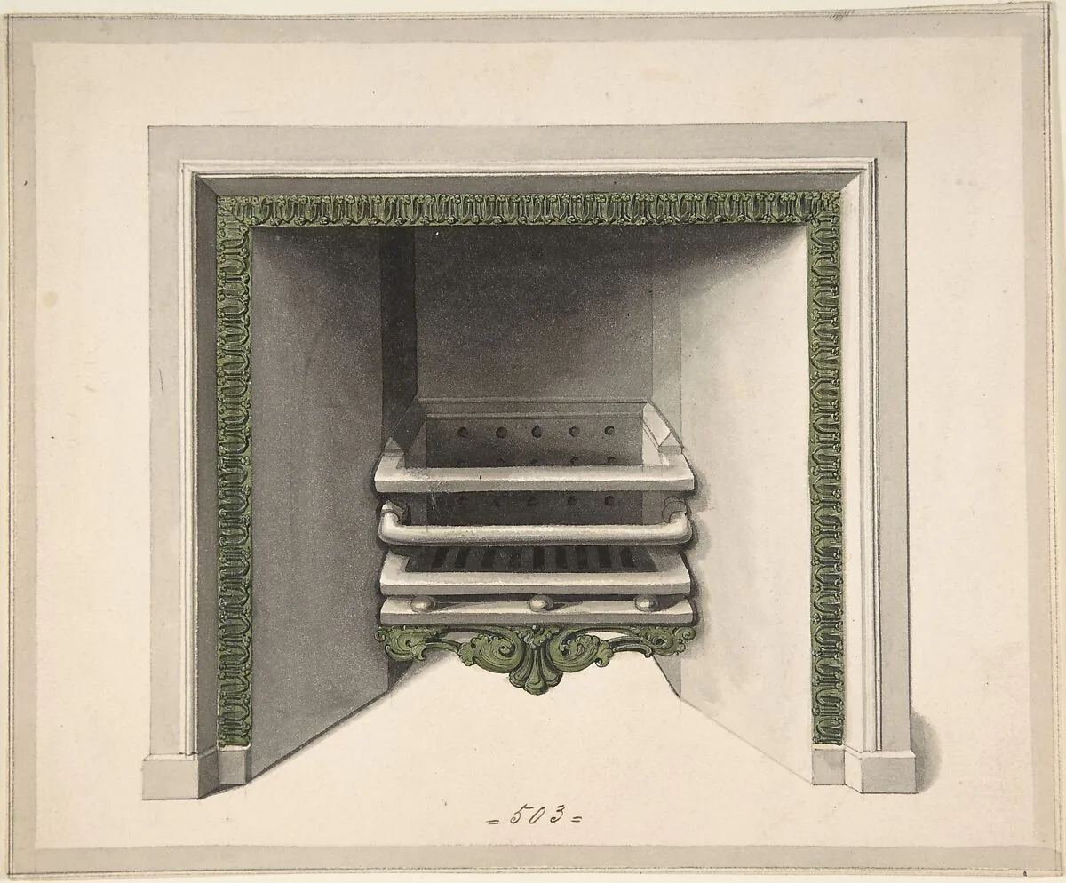 Design for Cast-iron Grate with Eagles Grasping Snakes — Benjamin Dean Wyatt