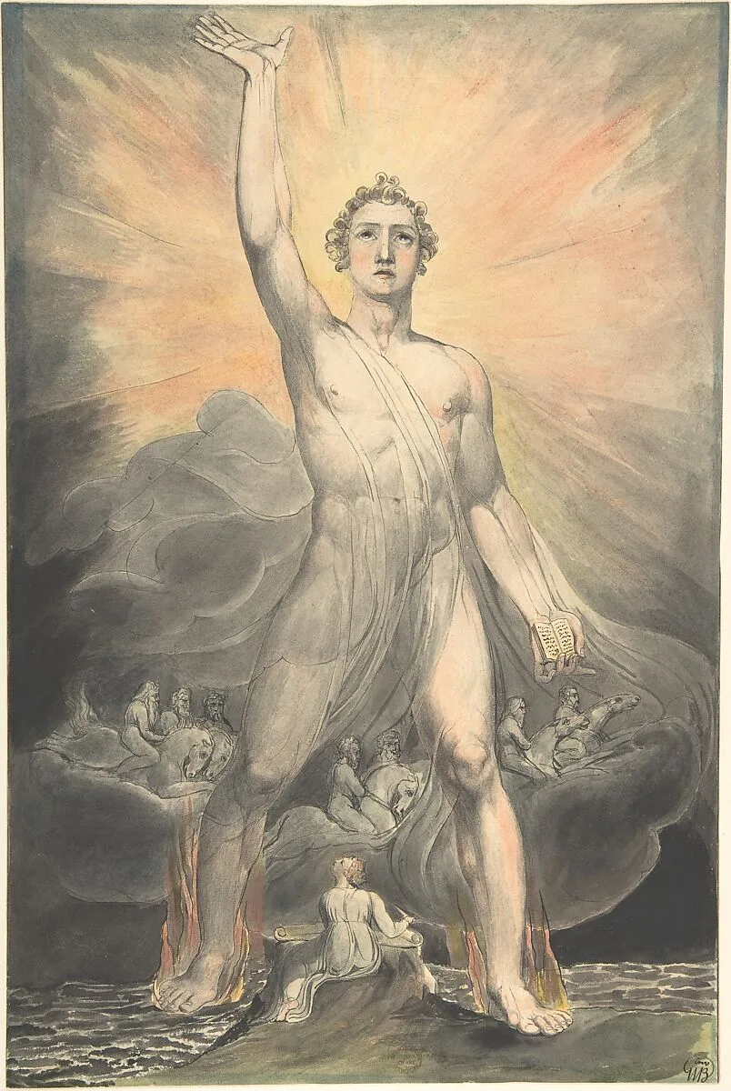 Angel of the Revelation (Book of Revelation, chapter 10) — William Blake