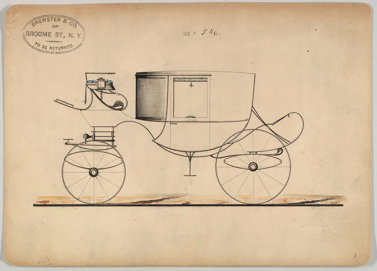 Design for Coupé, no. 546 ("Clarence, or Big Clarence on C Springs") — Brewster & Co.