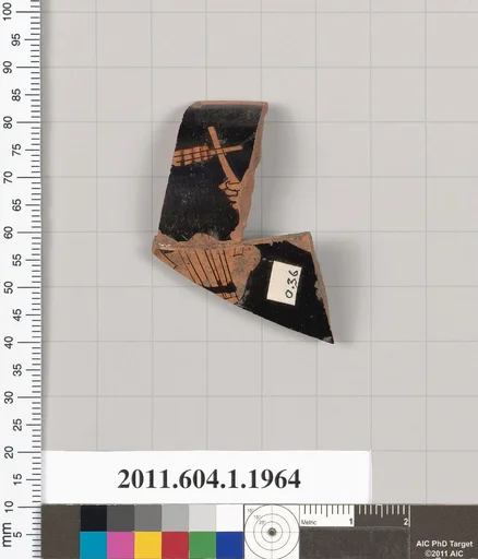 Terracotta rim fragment of a kylix (drinking cup)