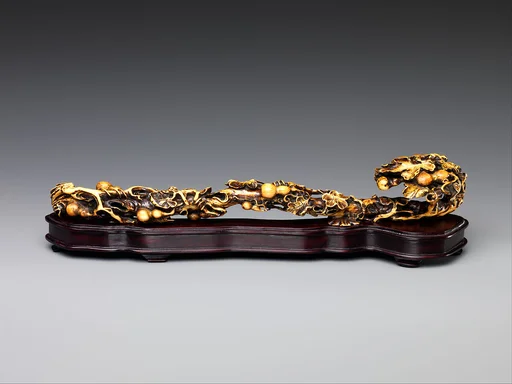 清中期  象牙福祿綿延如意|Scepter (ruyi) with gourds and vines