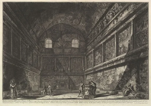 Interior view of the ancient Temple of Bacchus, now the church of S. Urbano, two miles from Rome..., from Vedute di Roma (Roman Views)
