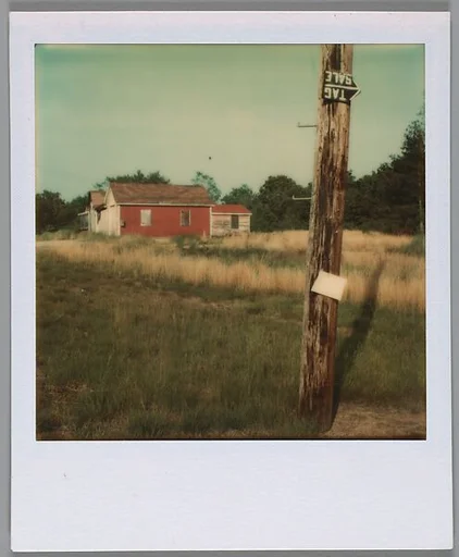 [Telephone Pole and Red Barn]