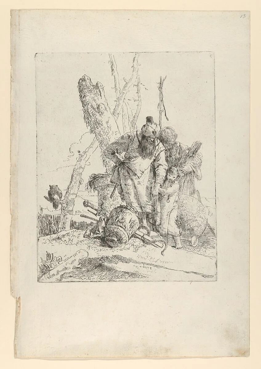 Two astrologers and a boy, from the Scherzi — Giovanni Battista Tiepolo